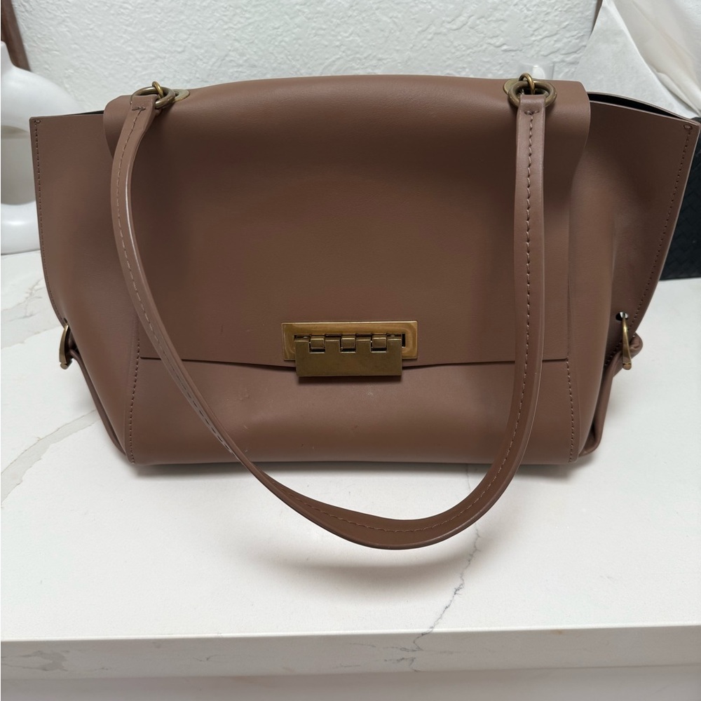 Elegant dark beige Leather shoulder  Zac bag!